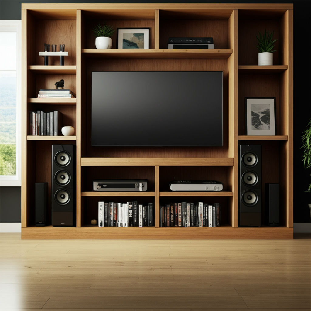 Bookshelf Entertainment Setup